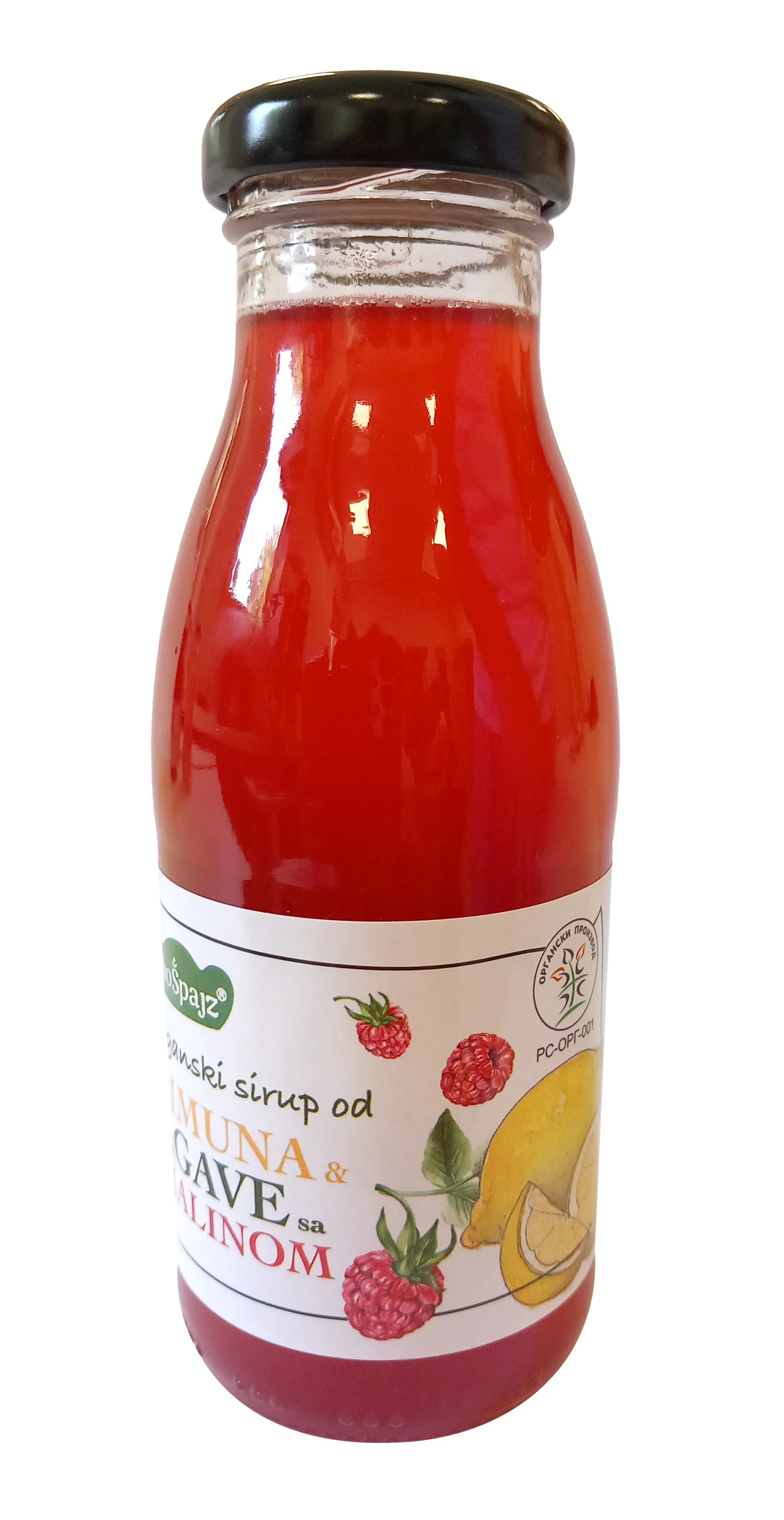 Sirup limun & malina sa agavom (organski proizvod) 250 ml Bio Špajz